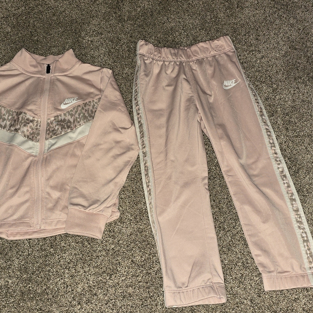 Nike Pink Tracksuit with Leopard Accents
